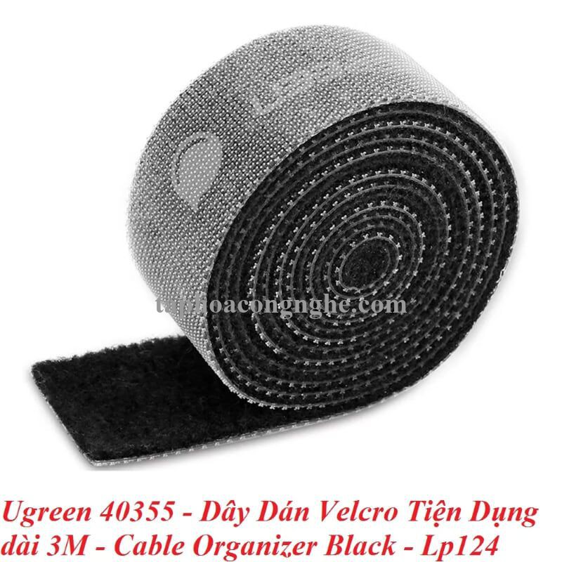 Ugreen 40355 3M màu Xám Dây dán Velcro đa năng tiện dụng LP124 30040355